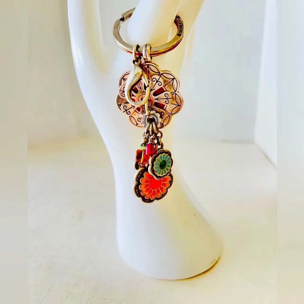 Brighton Key Fob, Purse Decoration l. Bright and colorful flowers.